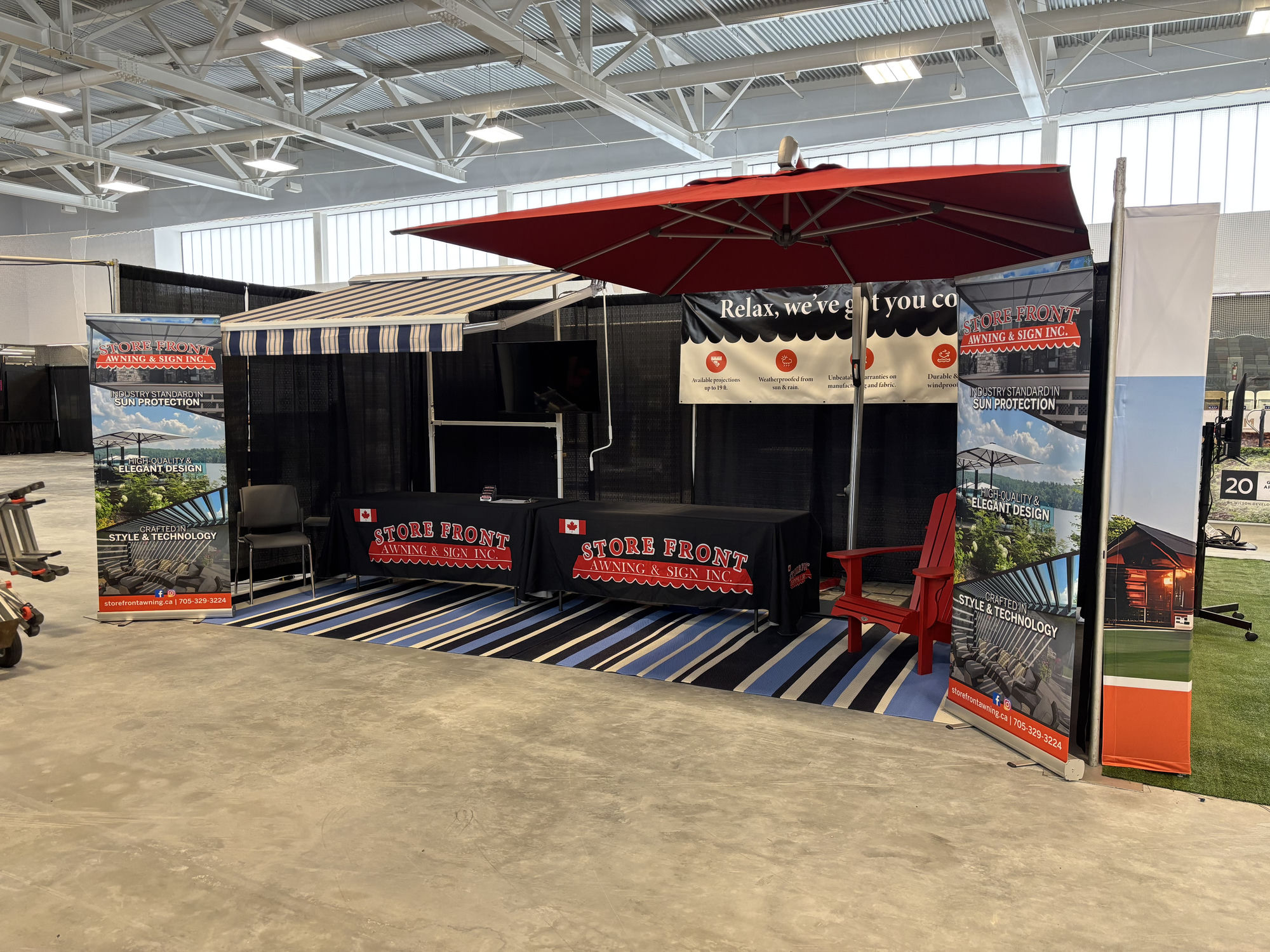 Store Front Awning & Sign booth at previous trade show